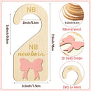 R HORSE Wooden Baby Closet Dividers - 8Pcs 3D Coquette Pink Bow Baby Closet Organizer Double-Sided Newborn Clothes Size Hanger Dividers Nursery Birthday Gift for Boy Girl (0-24 Months) by TinyTreasures Baby Boutique