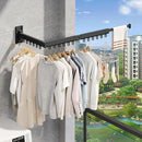 Wall Mounted Clothes Drying Rack, Retractable & Collapsible, Foldable Black-Ring Laundry Hanger by CozyNest Decor