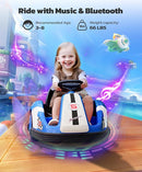 ELEMARA 12V Kids Bumper Car with Big Wheel, 2.2 Mph Max, Toddler Bumper Cars with Remote, Baby Bumping Toy Car with DIY Stickers,360 Degree-Spin, Music, Bluetooth,LED Lights, Blue by TinyTreasures Baby Boutique