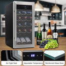 NutriChef PKCWC18 Slim Wine Fridge 18 Bottle Mini Beverage Chiller Adjustable Temp Control, 30x13x17 IN, Black by CozyNest Decor