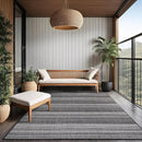 Stripe Outdoor Rug 5x7 Washable Outside Carpet for Indoor Patio Porch Waterproof Easy Cleaning Non Shedding Area Rugs Dark Gray 5 x 7 by CozyNest Decor