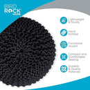 BIRDROCK HOME Round Pouf Ottoman | Cotton Braided Foot Stool with Bean Bag Filling | Boho Foot Rest for Living Room & Bedroom | Compact & Comfortable Seating, Lightweight & Soft | Charcoal by CozyNest Decor
