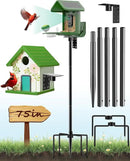 Bird Feeder Pole – 75 Inch Height Bird House Pole with 1-Inch Dia Heavy Duty for Birdfeeders, Feeding Stand with Mount Kit for Outdoor, Slip-Fit Connection by GreenHaven Gardens