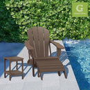 GREENVINES Adirondack-Ottoman | Wood Grain | HDPE Plastic | Outdoor Footrest | All Weather | Foot Rest | Foot Stool | Dark Brown | for Adirondack Chair by CozyNest Decor