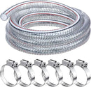 Frienda Heavy Duty Steel Wire Flexible Tubing with Fasteners PVC High Pressure Drain Hose Tube Pond Tubing Clear Wire Reinforced for Pond Bilge Pump Vacuum Suction Hose(10 Ft, 1 Inch Id) by GreenHaven Gardens