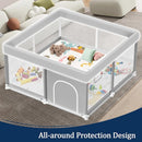 Baby Playpen with Mat, 50x50 inch Playpen for Babies and Toddlers with Mat, Baby Playard Safety Fence Active Center for Indoor by TinyTreasures Baby Boutique