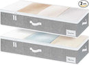 StorageWorks Extra Large Under Bed Storage Containers with Handles and Label Holder, 2 Pack Ultra-thick Fabric Underbed Bins, Closet Organizer for Clothes, Blankets, Sweater by CozyNest Decor