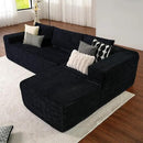 ovios 104" Cloud Sectional Couch with L-Shape Chaise,Modern Modular Sofa with Deep Seat, Upholstered Couches for Living Room Bedroom,No Assembly Required, Black (Plush Corduroy Fabric) by CozyNest Decor