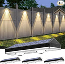 Solar Fence Lights ,RGB & Warm White & 6 Colors Bright Lens LED Dusk to Dawn Deck Light, Fence Solar Lights Outdoor Waterproof, Solar Outdoor Lights for Backyard/Railing/Wall/Step/Patio/Pool (4Pack) by GreenHaven Gardens