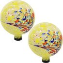 Sunnydaze 10-Inch Gazing Ball for Garden - Glass Gazing Globe for Outside - Garden Orb Yard Decor - Bright Summer Burst - Set of 2 by CozyNest Decor