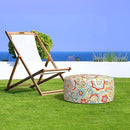 LVTXIII Indoor/Outdoor Inflatable Ottoman, All Weather Round Footrest Stool D21”x H9”, Portable for Patio Garden Camping or Home-Flower Multi by CozyNest Decor