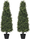 4ft Artificial Boxwood Topiary Trees (Set of 2) - UV Resistant Faux Plants Outdoor, Realistic 48in Fake Potted Bushes and Shrubs for Front Porch, Planter, Patio - Low Maintenance & Evergreen by GreenHaven Gardens