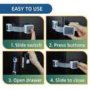 Child Safety Locks (4-Pack) - Baby Proof Cabinets, Drawers, Toilets & Appliances- Adjustable Strap Length, Double Lock Option - Easy Latch for Adults to Open by TinyTreasures Baby Boutique