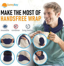 SunnyBay XL Microwave Heating Pad, Microwavable Heated Neck and Shoulder Wrap, Hands-Free Weighted Moist Hot or Cool Pack, Soft Fleece Cover and Flaxseed Filling, 30 Inch Extra-Long Length, Navy by CozyNest Decor
