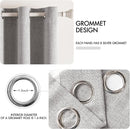 MIULEE Linen Texture Curtains for Bedroom Solid 100% Blackout Thermal Insulated Greyish White Curtains Grommet Room Darkening Drapes for Living Room Nursery 52x63 Inch (2 Panels) by TinyTreasures Baby Boutique