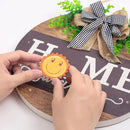 Interchangeable Welcome Sign for Front Door with 14 Changeable Icons, Farmhouse Front Porch Decor Rustic Wooden Wall Sign with 12 LED Lights, Outdoor Seasonal Welcome Home Decorations (Wood home1) by CozyNest Decor