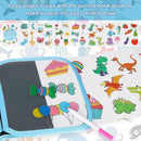 Erasable Doodle Set for Kids - Reusable Magic Drawing Book with 12 Watercolor Pens 14 Page Drawing, Road Trip Car Game Writing Painting Set for Boys and Girls (Fish) by TinyTreasures Baby Boutique