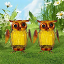 2 Pack Hanging Solar Lantern, Owl Solar Lanterns Outdoor Waterproof LED Glass Jar Lights for Garden Yard Tree Table Xmas Metal Decoration Lanterns by GreenHaven Gardens
