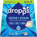 Dropps Odor & Stain Biobased Power Laundry Detergent Pods, Crisp Breeze (32 Pods) - HE Compatible Laundry Pods for Fresh Clothes - Laundry Soap Supplies & Recyclable Paperboard Packaging by CozyNest Decor