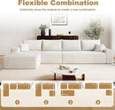 136" Sectional Couches for Living Room Modern Modular Sofa with L-Shape Couchs Upholstered Boneless Couch Deep Seat Sectional Couch with Chaise (White, Left Facing Chaise+3Seaters) by CozyNest Decor