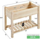 Yaheetech 34x18x30in Raised Garden Bed, Planter Box with Legs & Storage Shelf, Wooden Elevated Vegetable Growing Bed for Backyard, Patio, Balcony by GreenHaven Gardens