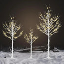 Outdoor Christmas Decorations Lighted Birch Tree Set of 3, LED Warm White 4, 6 and 8 Feet, for Indoor Christmas Decor, Party, Garden, Yard, Wedding, Holiday by CozyNest Decor