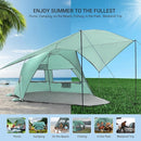 Elegear Beach Tent with Canopy, 1-Second Setup Pop Up Sun Shelter Shade, UPF 50+ UV Protection Silver-Coated Lightweight Portable Beach Cabana by TinyTreasures Baby Boutique