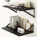 Fun Memories 20 Inch Floating Shelves for Wall, Black Bathroom Shelves Set of 2, 12 Inch Deep Wall Shelf for Bedroom, Kitchen, Large Home Decor Shelves Farmhouse Storage Shelf by CozyNest Decor