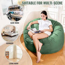 4FT Bean Bag Chair: Bean Bag with Velvet Cover, Fluffy and Comfy Bean Bag Chairs for Adults and Kids, Bean Bag Sofa Filled with High-Density Sponge for Gaming (Green) by CozyNest Decor