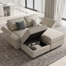 Belffin Modular Sectional Sofa with Reversible Chaise L Shaped Couch with Ottoman Modular Sofa Couch with Storage Grey by CozyNest Decor