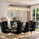 Rectangular Black Crystal Chandelier,10 Light Crystal Chandeliers for Dining Room, Rectangle Light Fixture for Kitchen Island L47''xW10''x H10'' by CozyNest Decor