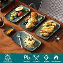 vancasso Stern Serving Platters Set of 4, 11 Inches Rectangular Ceramic Serving Plates, Green Serving Trays for Entertaining by CozyNest Decor