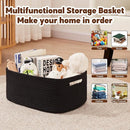 OIAHOMY Storage Basket for Shelves, Closet Cube Storage Bins Baskets for Clothes Blanket Towels, Baby Nursery, Toy Baskets Box, Woven Rope Basket, 15.75*11.81*7.09 IN, 2 Packs Black by TinyTreasures Baby Boutique