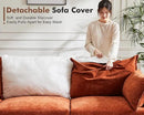 134.6" Modular Sectional Sofa, Oversized 4 Seater Terracotta Orange Couch with Removable Chenille Fabric Cover, Deep Seat & High Backrest for Living Room, Office & Apartment by CozyNest Decor