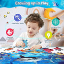 Underwater Ocean Floor Puzzle for Kids Ages 4-6, Shark Toys for Boys Girls, 70 Pieces Large Jigsaw Shark Puzzles for Kids Ages 3-8, Educational Ocean Animals Toys for Birthday Christmas by TinyTreasures Baby Boutique