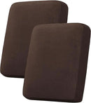 H.VERSAILTEX Velvet Stretch Couch Cushion Cover Plush Cushion Slipcover for Chair Loveseat Sofa Cushion Furniture Protector Seat Cushion Sofa Cover (2 Piece Medium Sofa Cushion Covers, Brown Striped) by CozyNest Decor