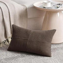 Fancy Homi 2 Packs Dark Brown Long Lumbar Decorative Throw Pillow Covers 16x24 Inch for Couch Bed Sofa, Rustic Farmhouse Boho Home Decor, Soft Striped Corduroy Rectangle Accent Cushion Case 40x60 cm by CozyNest Decor