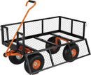 Heavy Duty Steel Garden Cart, 500 LBS Capacity 3 in 1 Pullable Garden Wagon with 10" Wheels, for Gardening Soil, Tools, and Plant Transport by GreenHaven Gardens