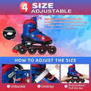 Nattork Kids Adjustable Inline Skates with PU Flash Wheels, Fun Roller Skates for Ages 4-12, Indoor/Outdoor Birthday Gift for Son and Grandson by TinyTreasures Baby Boutique