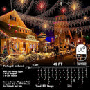 480 LED 49FT Christmas Lights Plug in 8 Modes with Timer Dimmable Christmas Decorations Outdoor Waterproof Indoor Curtain String Lights for Roof Porch Garden Holiday Wedding Party Decor Red + Green by GreenHaven Gardens