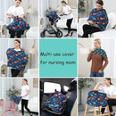 Car Seat Covers for Babies - Multi-use Carseat Canopy Cover Breastfeeding Covers, Stroller Canopy Cover (Navy Dinosaur) by TinyTreasures Baby Boutique