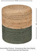 REDEARTH · Cylindrical Pouf Foot Stool Ottoman - Jute Braided Pouffe Poof Accent Sitting Footrest for The Living Room, Bedroom, Nursery, Patio, Lounge & Other Rooms (14.5”x14.5”x16”; Natural Olive) by CozyNest Decor