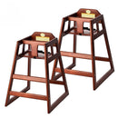 Alpine Wooden High Chairs for Babies and Toddlers with Safety Strap, Commercial Grade Restaurant High Chair, Durable Wood Space Saver Baby Feeding Chair, Ideal for Dining Spaces (2 Pack, Mahogany) by TinyTreasures Baby Boutique