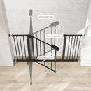 Comfy Cubs Baby Safety Gate with 3 Extensions - Adjustable 42" x 1.9" x 30" Q195 Steel Doorway Barrier - Powder-Coated Finish for Stairs and Doorways - Walk-Through Design Pet Gate - Black by TinyTreasures Baby Boutique
