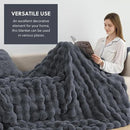 Cozy Faux Fur Throw Blanket for Couch Warm Fuzzy Throw Blanket, Soft Plush Thick Bubble Blankets for Bedroom and Living Room, Furry Luxury Blanket, 50 x 60, Grey by CozyNest Decor