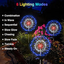 4th of July Firework Solar Garden Lights, Red Blue White Solar Firework Lights with 120 LED 2 Lighting Modes, Outdoor Waterproof Yard Lighting for Independence Day Memorial Day Decor, 4 Pack by GreenHaven Gardens