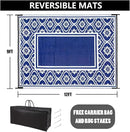 RV Outdoor Rug Waterproof Mat 9'x12' Camping Carpet Outside Area Rugs Reversible Light Blue Rugs for Deck Entryance Porch Picnic Balcony Beach by GreenHaven Gardens