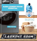 TidyFriend Laundry Detergent Holder with Laundry Room Rug Runner, Detergent Stand for Spill Protection, Non-Slip Runner Mat, and Stylish Room Organizer for Home & Laundry Spaces by CozyNest Decor