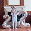 GOER Silver Number 2 Foil Balloons,Huge Number Balloons for 2nd 22nd Birthday Party Supplies Anniversary Decorations(3 pcs,42 inch,32 inc,16inch) by TinyTreasures Baby Boutique
