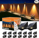 16 Pack Decorative Solar Powered Fence Lights Outdoor Waterproof with Warm White LED Spot Lens, for Outside Wall, Deck, Patio, Yard, Rail, Garage, Pool, Designed for Enhanced Security, Easy Install by GreenHaven Gardens